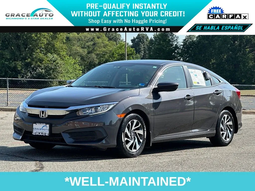 Gray 2017 Honda Civic EX for sale in Richmond, VA