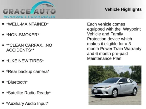 Photos of 2014 Toyota Corolla LE for sale in Richmond, VA at Grace Auto Sales
