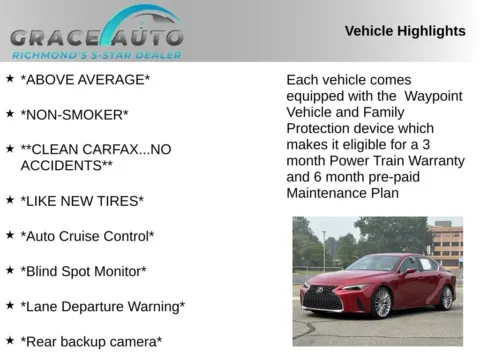 Photos of 2022 Lexus IS 300 for sale in Richmond, VA at Grace Auto Sales