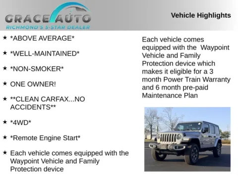 Photos of 2018 Jeep Wrangler Unlimited Sahara for sale in Richmond, VA at Grace Auto Sales