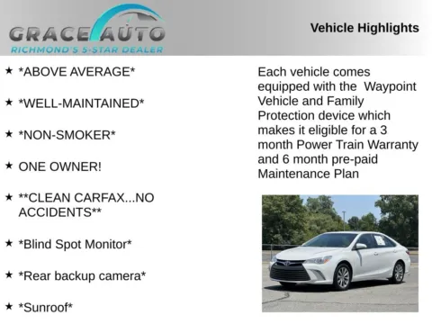 Photos of 2015 Toyota Camry XLE for sale in Richmond, VA at Grace Auto Sales