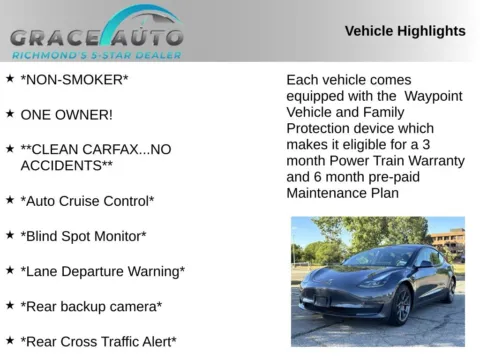 Photos of 2022 Tesla Model 3 for sale in Richmond, VA at Grace Auto Sales