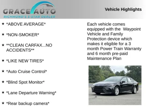 Photos of 2025 Toyota Camry LE for sale in Richmond, VA at Grace Auto Sales