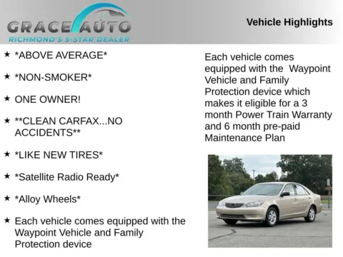Photos of 2005 Toyota Camry LE for sale in Richmond, VA at Grace Auto Sales