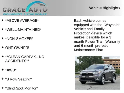 Photos of 2014 Toyota Highlander Limited Platinum V6 for sale in Richmond, VA at Grace Auto Sales