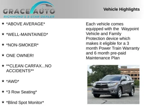 Photos of 2014 Toyota Highlander Limited Platinum V6 for sale in Richmond, VA at Grace Auto Sales