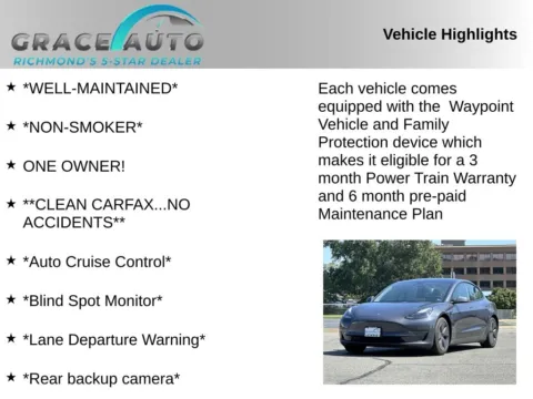 Photos of 2022 Tesla Model 3 for sale in Richmond, VA at Grace Auto Sales