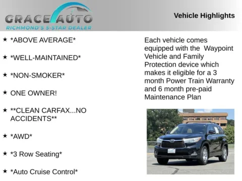 Photos of 2015 Toyota Highlander Limited Platinum V6 for sale in Richmond, VA at Grace Auto Sales