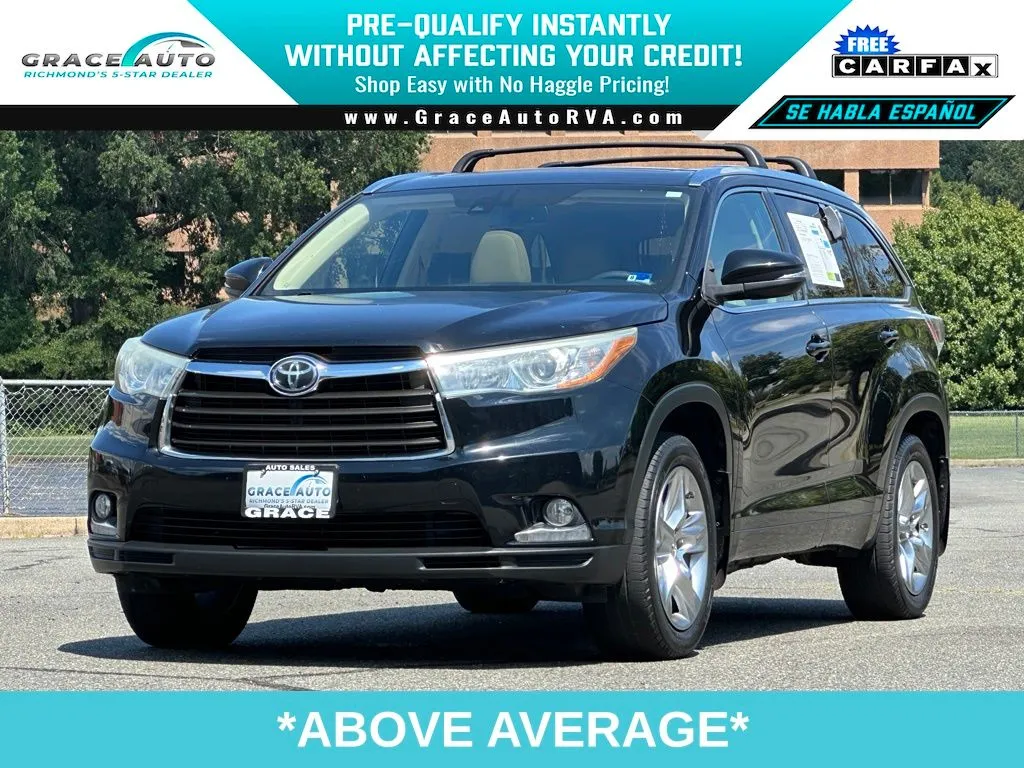Black 2015 Toyota Highlander Limited Platinum V6 for sale in Richmond, VA