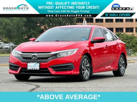 Red 2017 Honda Civic EX for sale in Richmond, VA