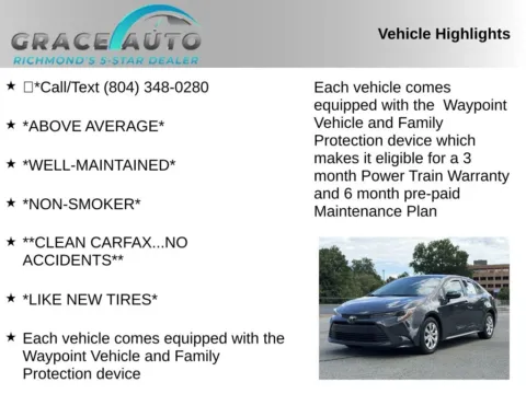 Photos of 2024 Toyota Corolla LE for sale in Richmond, VA at Grace Auto Sales