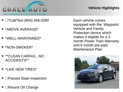 Photos of 2024 Toyota Corolla LE for sale in Richmond, VA at Grace Auto Sales