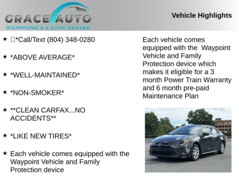Photos of 2024 Toyota Corolla LE for sale in Richmond, VA at Grace Auto Sales