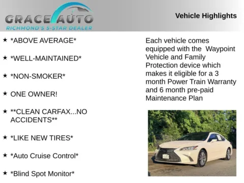 Photos of 2021 Lexus ES 350 for sale in Richmond, VA at Grace Auto Sales
