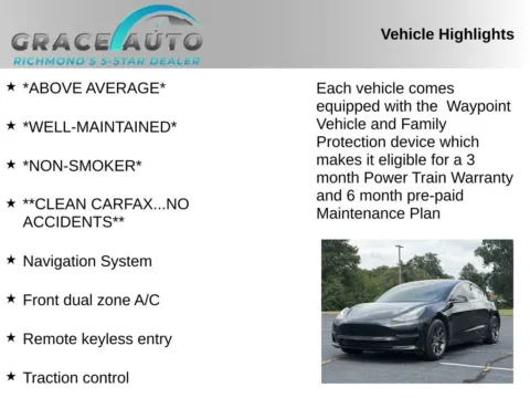 Photos of 2018 Tesla Model 3 Long Range for sale in Richmond, VA at Grace Auto Sales