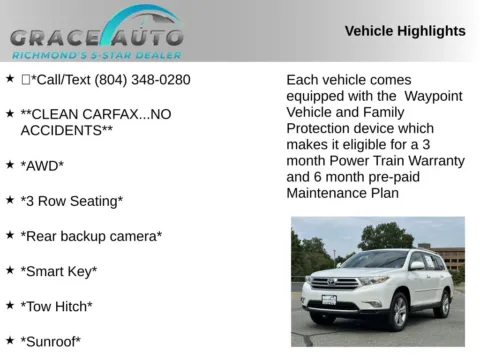 Photos of 2012 Toyota Highlander Limited for sale in Richmond, VA at Grace Auto Sales