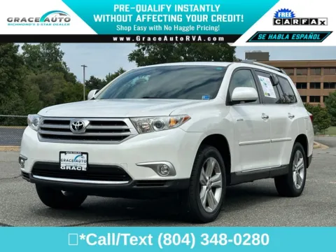 White 2012 Toyota Highlander Limited for sale in Richmond, VA