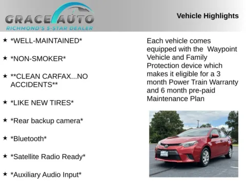 Photos of 2016 Toyota Corolla LE for sale in Richmond, VA at Grace Auto Sales