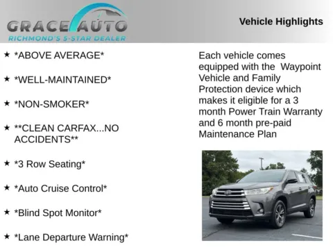 Photos of 2019 Toyota Highlander LE Plus for sale in Richmond, VA at Grace Auto Sales