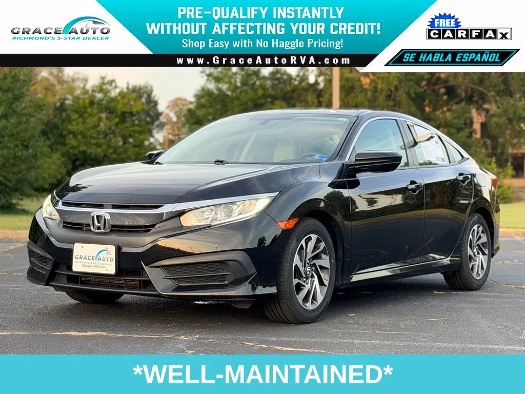 Black 2018 Honda Civic EX for sale in Richmond, VA