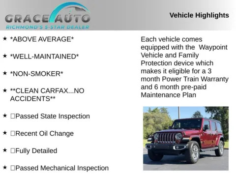 Photos of 2021 Jeep Wrangler Unlimited Sahara for sale in Richmond, VA at Grace Auto Sales