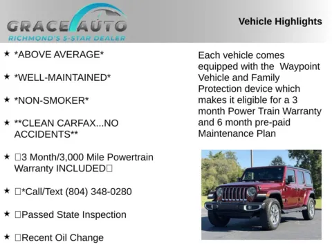 Photos of 2021 Jeep Wrangler Unlimited Sahara for sale in Richmond, VA at Grace Auto Sales