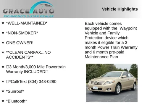 Photos of 2011 Toyota Camry XLE for sale in Richmond, VA at Grace Auto Sales