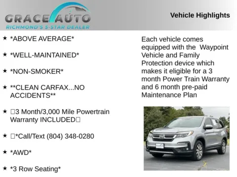 Photos of 2020 Honda Pilot EX-L for sale in Richmond, VA at Grace Auto Sales