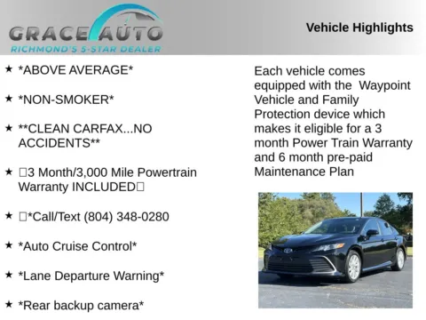Photos of 2023 Toyota Camry LE for sale in Richmond, VA at Grace Auto Sales