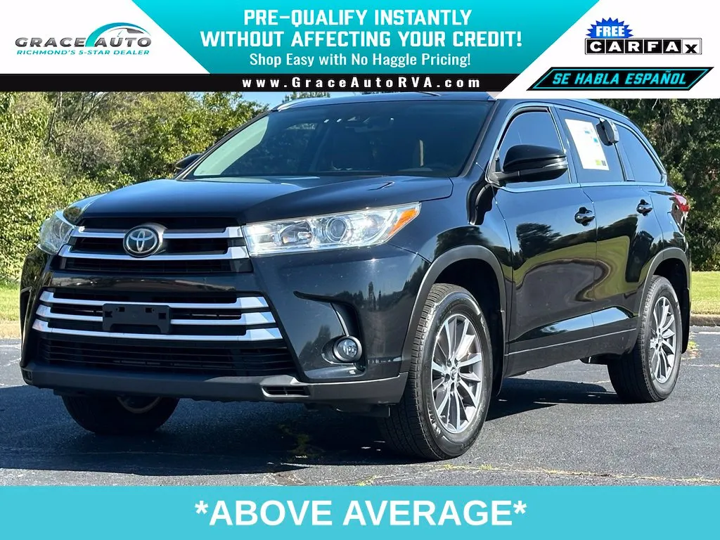 Black 2017 Toyota Highlander XLE for sale in Richmond, VA