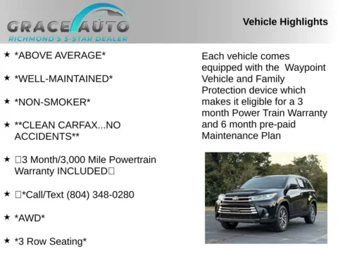 Photos of 2017 Toyota Highlander XLE for sale in Richmond, VA at Grace Auto Sales