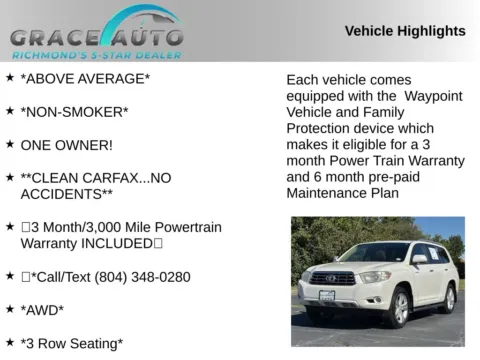 Photos of 2010 Toyota Highlander Limited for sale in Richmond, VA at Grace Auto Sales
