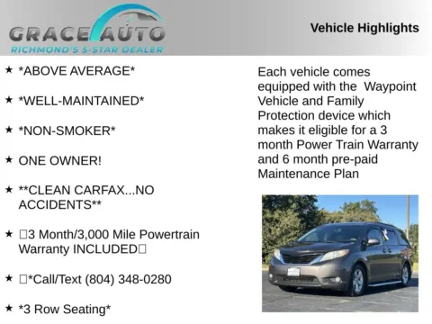 Photos of 2012 Toyota Sienna LE for sale in Richmond, VA at Grace Auto Sales