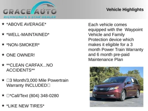 Photos of 2015 Honda Odyssey Touring Elite for sale in Richmond, VA at Grace Auto Sales