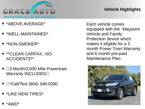 Photos of 2019 Toyota Highlander XLE for sale in Richmond, VA at Grace Auto Sales