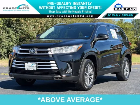 Black 2019 Toyota Highlander XLE for sale in Richmond, VA