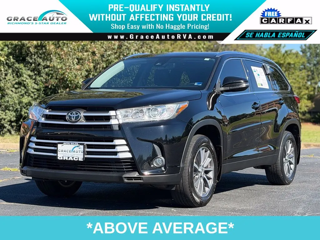 Black 2019 Toyota Highlander XLE for sale in Richmond, VA