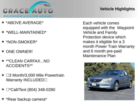 Photos of 2012 Honda Accord EX-L for sale in Richmond, VA at Grace Auto Sales
