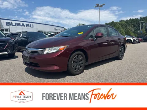 Red 2012 Honda Civic LX for sale in Suffolk, VA