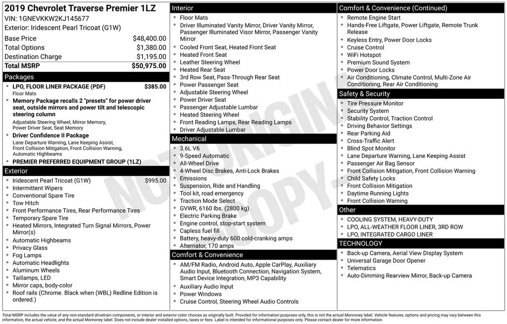 2019 Chevrolet Traverse Premier for sale in Pensacola, FL