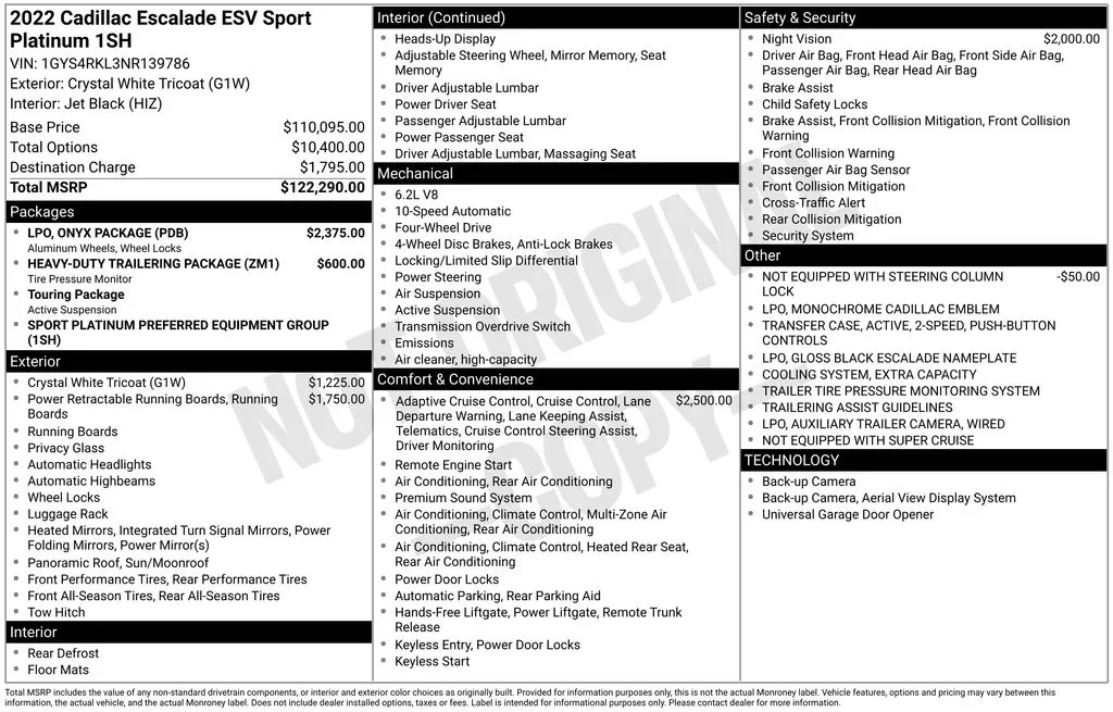 2022 Cadillac Escalade ESV Sport Platinum for sale in Pensacola, FL