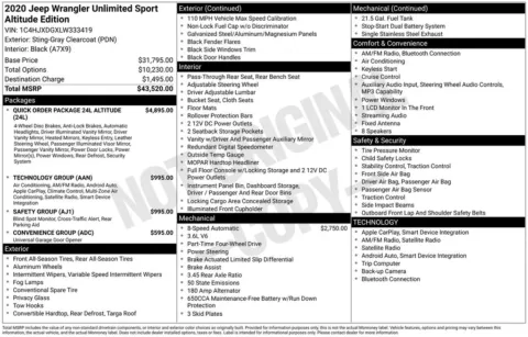 Gray 2020 Jeep Wrangler Unlimited Sport Altitude for sale in Pensacola, FL
