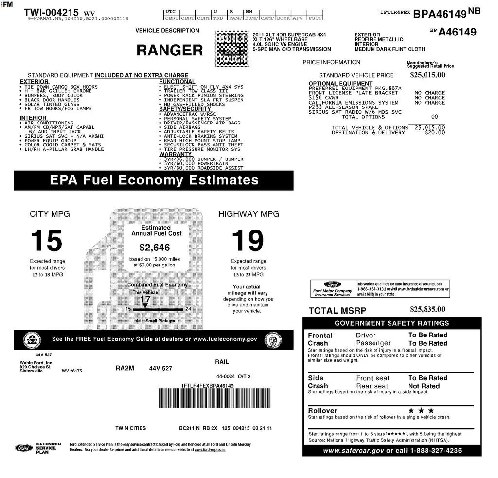 2011 Ford Ranger for sale in Pensacola, FL