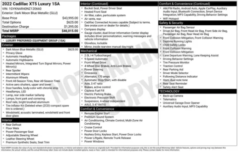 Photos of 2022 Cadillac XT5 Luxury for sale in Pensacola, FL at Pensacola Used Cars