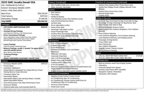 Another view of 2025 GMC Acadia Denali for sale in Pensacola, FL at Pensacola Used Cars