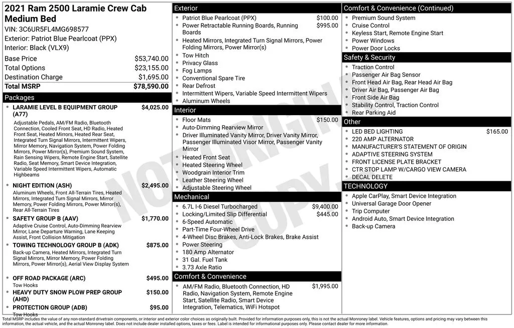 2021 Ram 2500 Laramie for sale in Pensacola, FL