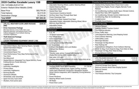 Another view of 2020 Cadillac Escalade Luxury for sale in Pensacola, FL at Pensacola Used Cars