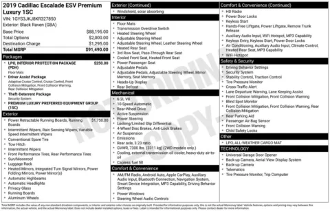 Black 2019 Cadillac Escalade ESV Premium for sale in Pensacola, FL