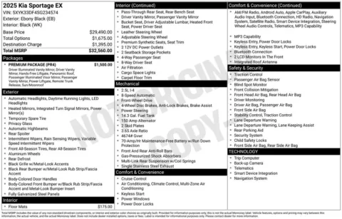 Photos of 2025 Kia Sportage EX for sale in Pensacola, FL at Pensacola Used Cars