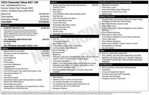 Another view of 2025 Chevrolet Tahoe RST for sale in Pensacola, FL at Pensacola Used Cars